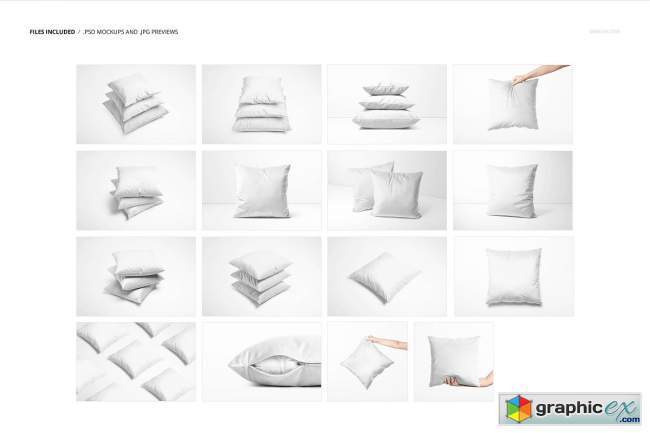 Velvet Cushion Cover Mockup Set 