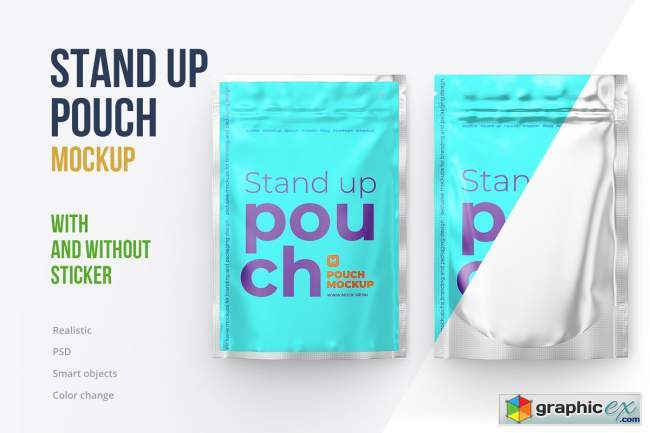 4"x6" Stand-Up Pouch Mockup. Front 