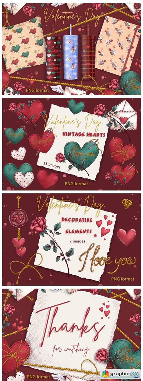  Valentine's Day. Gnomes. Holiday Clipart 