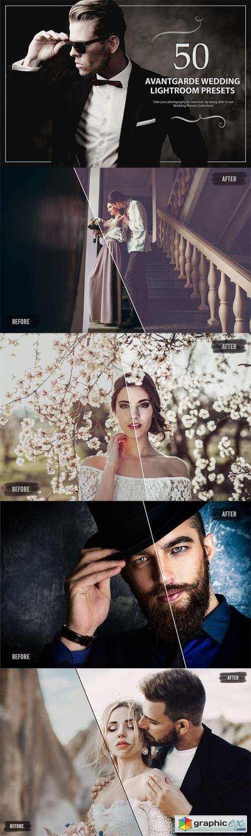  50 Avantgarde Wedding Lightroom Presets  