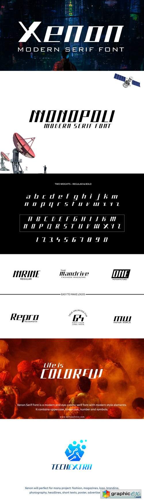  Xenon Modern Minimalist San Serif Font Family [3-Weights] 