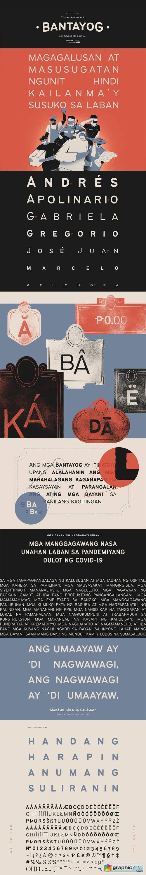  Bantayog – A Rough Display Typeface [3-Weights] 