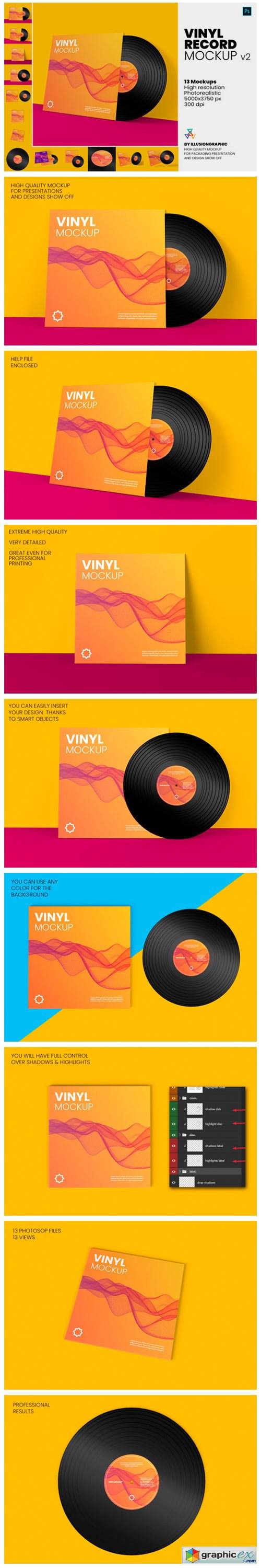  Vinyl Record Mockup V.2 - 13 Views 