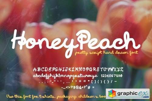  Honey Peach Script Font (Cute Handwriting Cursive) 