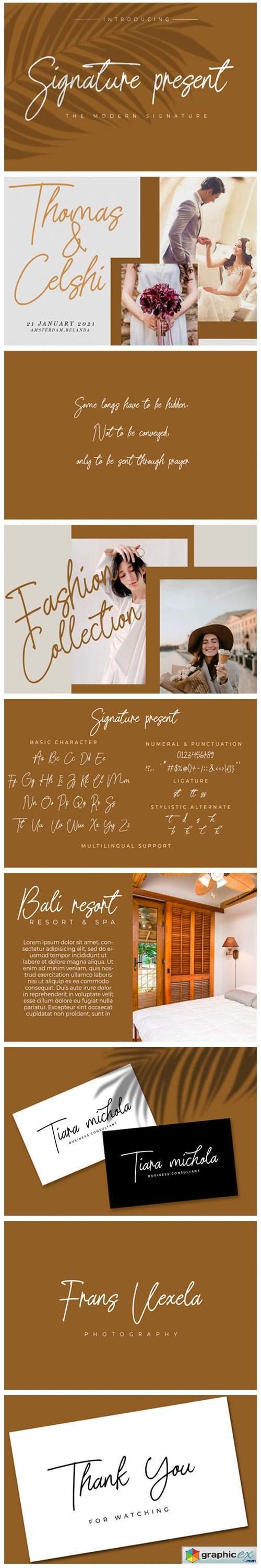 Signature Present Font