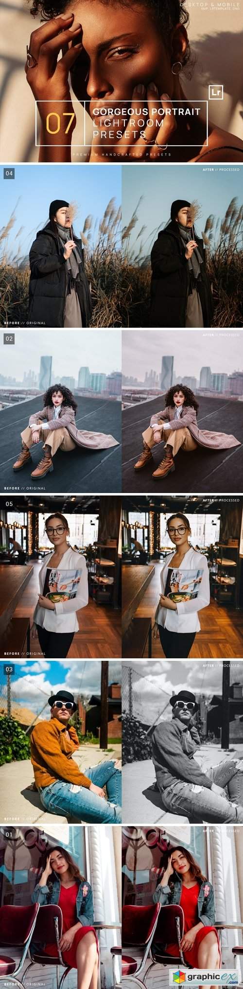  7 Gorgeous Portrait Lightroom Presets + Mobile 