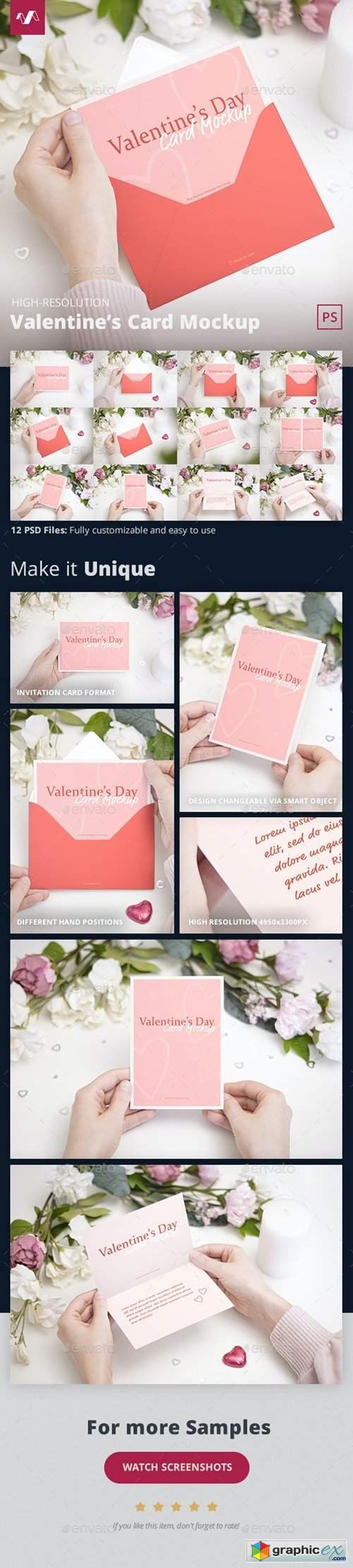 Valentines Day Card Mockup 