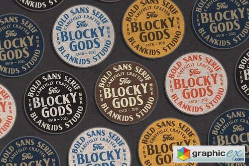 Blocky Gods Vintage Sans Serif Font