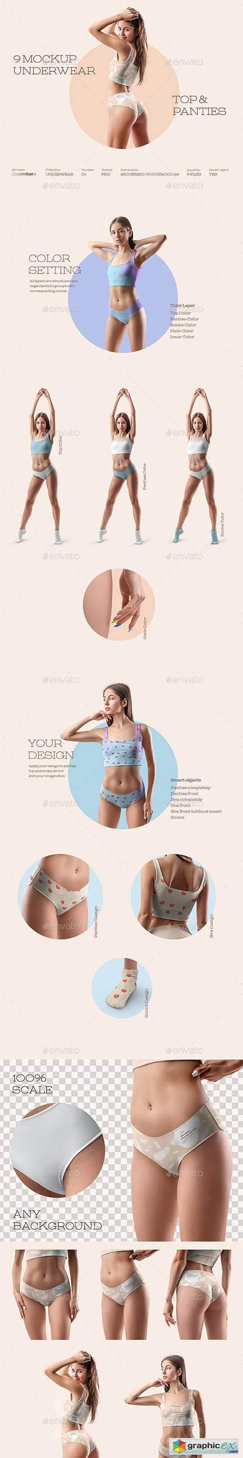 Download 9 Mockups Woman Underwear Top And Panties Free Download Vector Stock Image Photoshop Icon