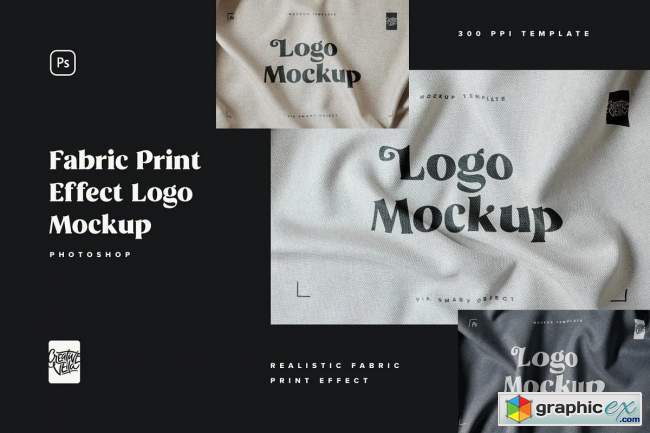 Fabric Print Logo Mockup Set 
