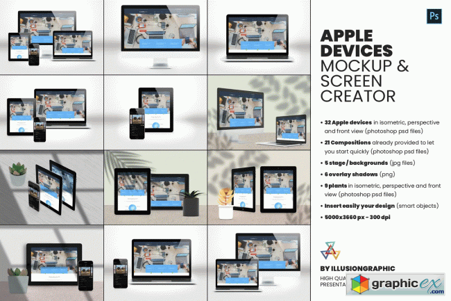 Apple Devices Mockup Screen Creator 