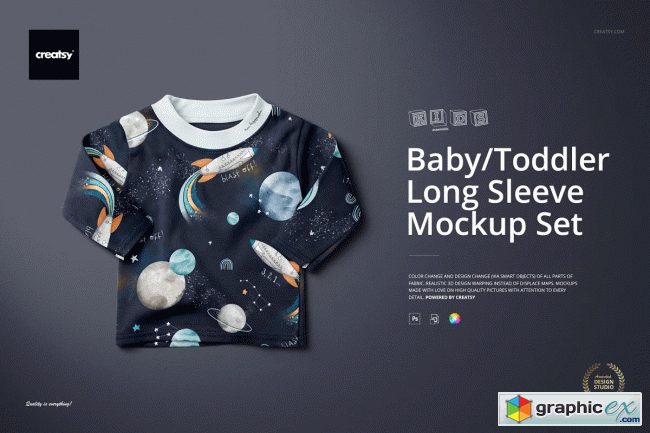  Baby Toddler Long Sleeve Mockup Set