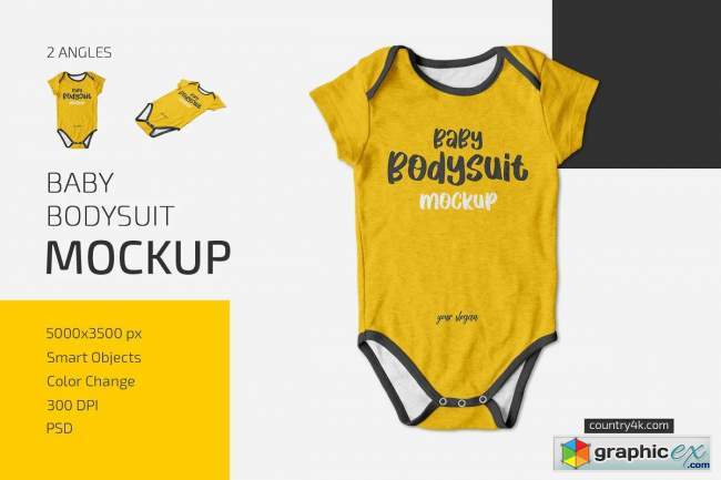 Baby Bodysuit Mockup Set 