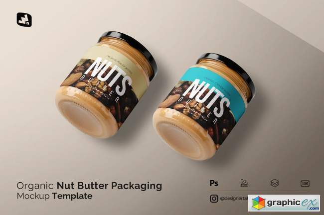 Organic Nut Butter Packaging Mockup