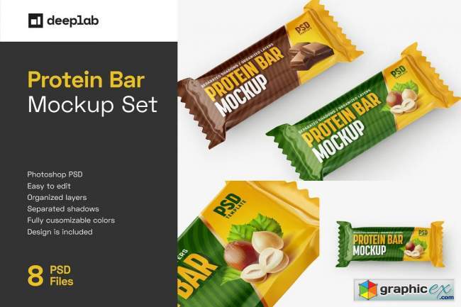 Protein Bar Mockup Set | Snack 