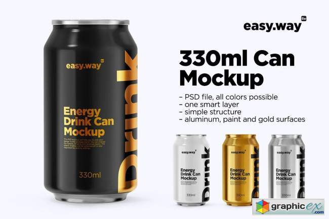 330ml Aluminum Can PSD Mockup 5749618