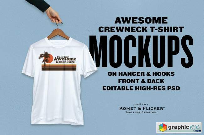 Realistic T-shirt Mockups on Hangers 