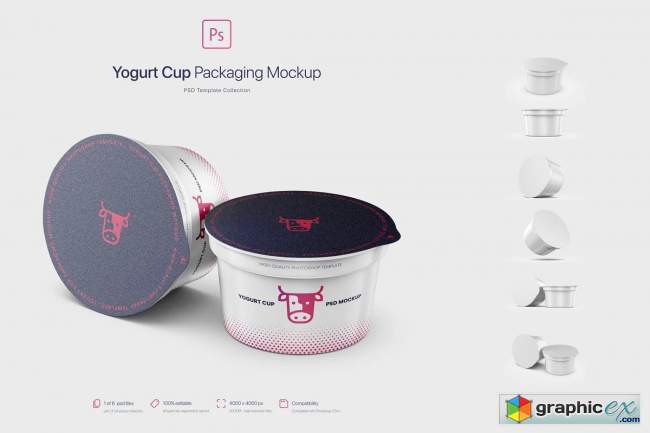 Yogurt Cup Packaging Mockup