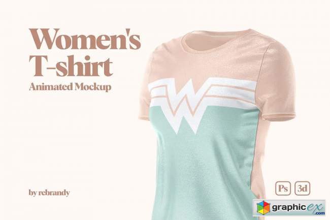 Women's T-shirt Animated Mockup 