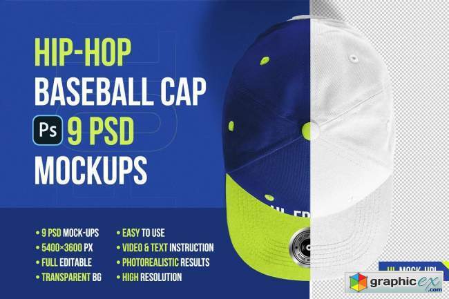 Hip-Hop Baseball Cap Mockups