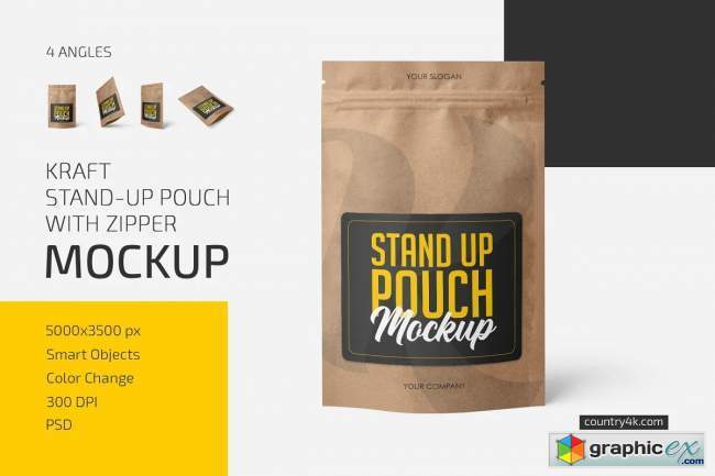 Kraft Stand-Up Pouch Mockup Set