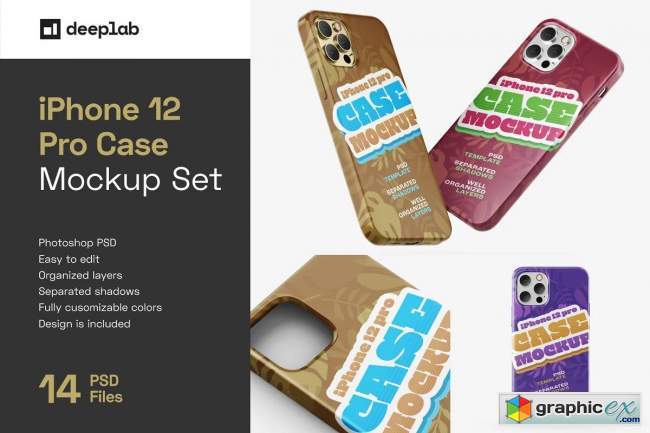 iPhone 12 Pro Case Mockup Set