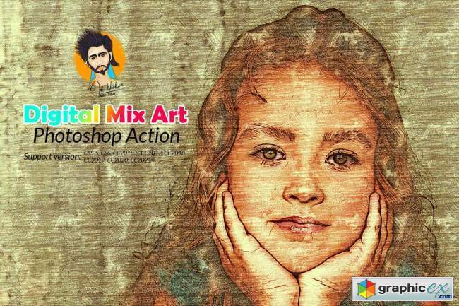 Digital Mix Art Photoshop Action 5794990