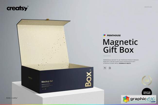 Magnetic Gift Box Mockup Set 