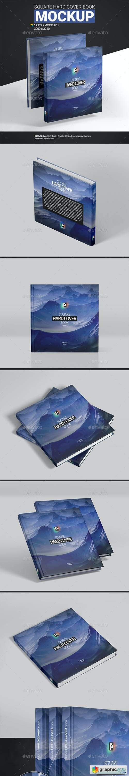 Square Hard Cover Book Mockup 