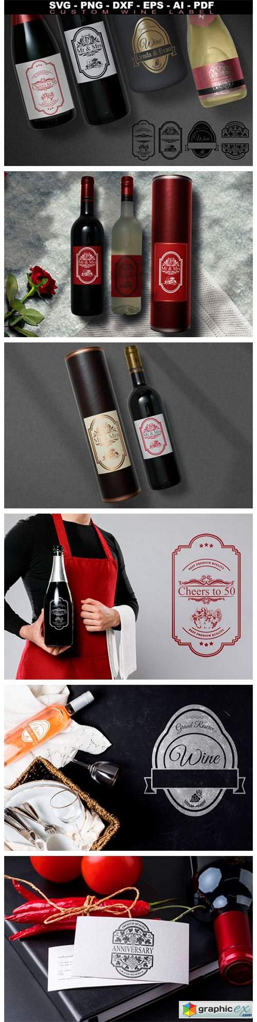  Wine Labels Collection SVG Custom Label 