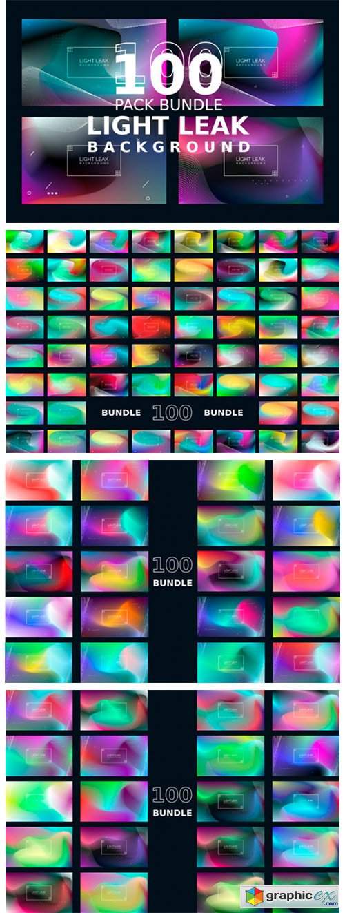  100 Sets Light Leak Background Abstract 