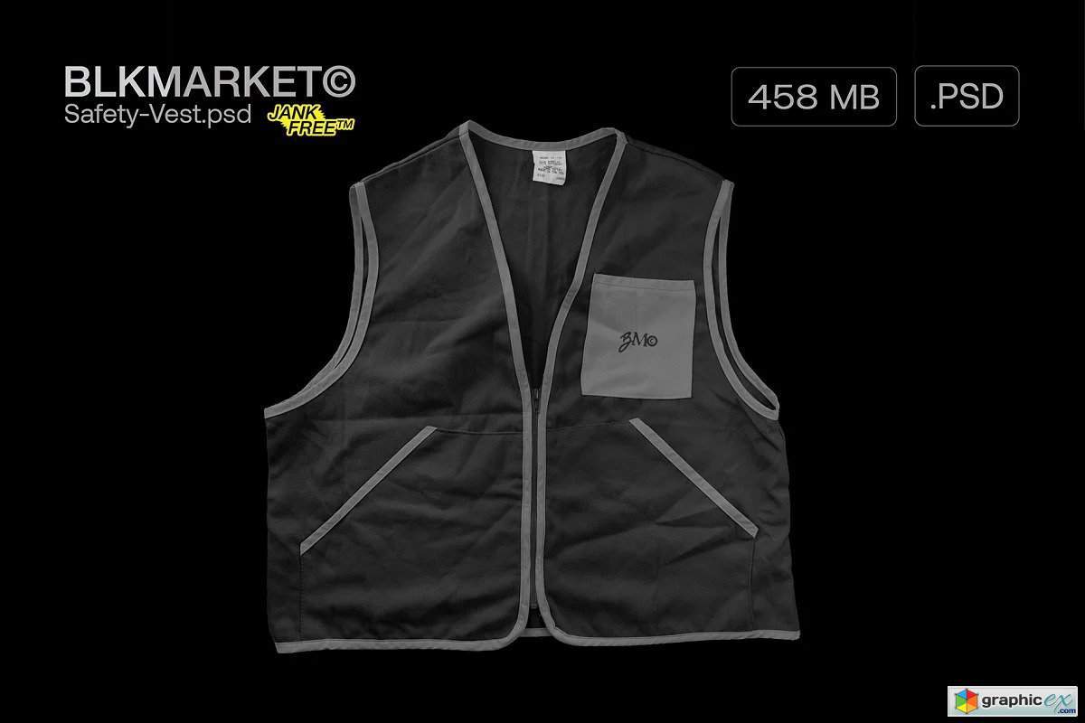 Download Safety Vest Psd Streetwear Mockup Free Download Vector Stock Image Photoshop Icon