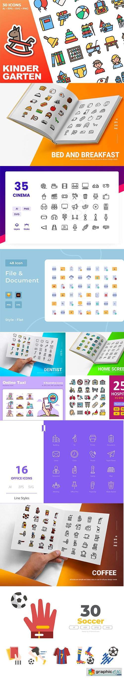 Mix collection of vector icons vol 8