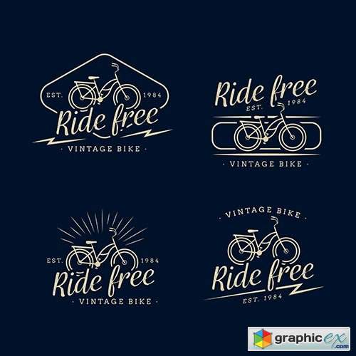  Vintage bike logo collection 