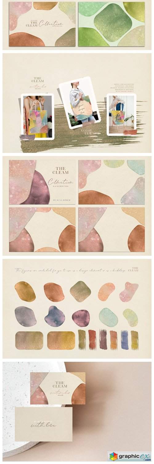  The Gleam Watercolor Shapes 