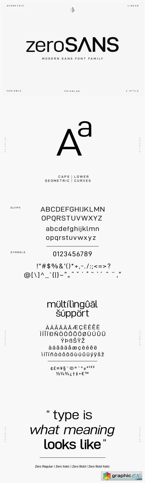  Zero Geometric Sans Typeface 
