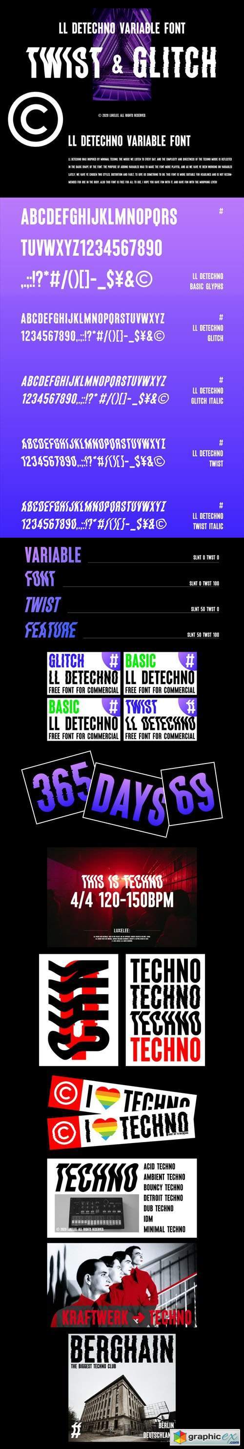 LL Detechno Sans Serif Font Family [10-Weights]