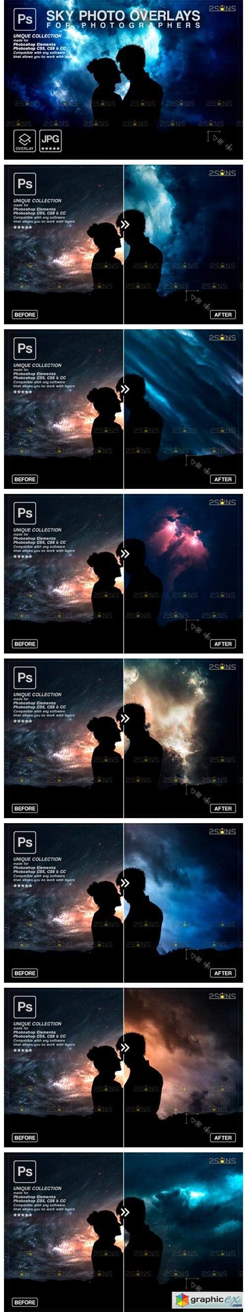 Night Sky Photoshop Overlays