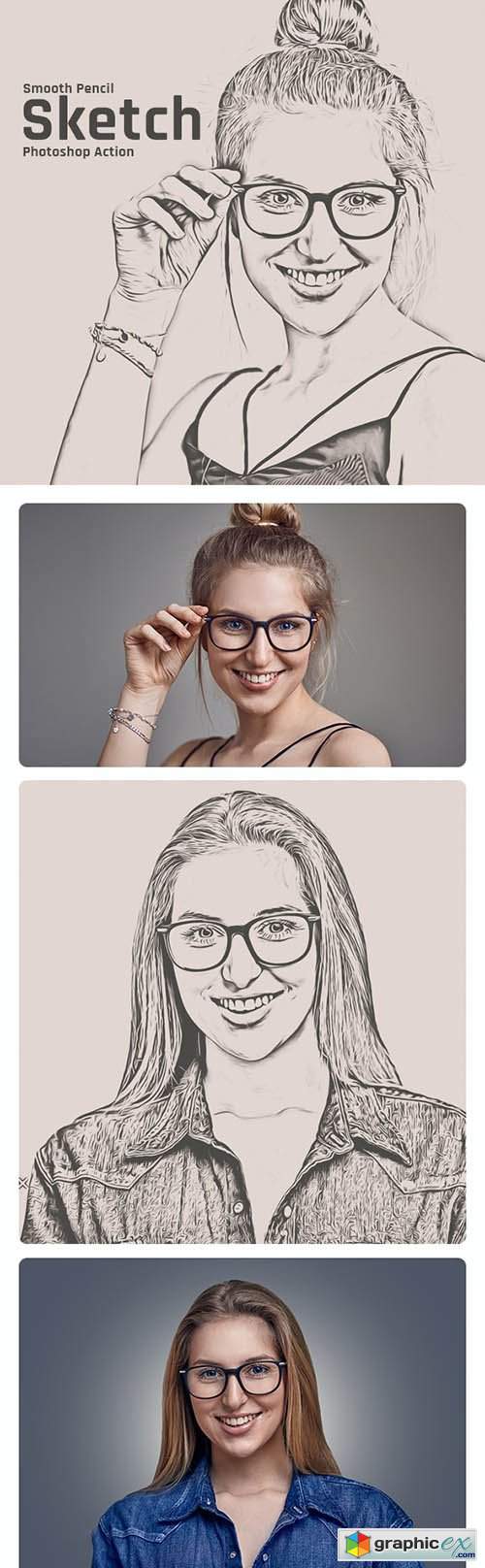 Smooth Pencil Sketch Photoshop Action 