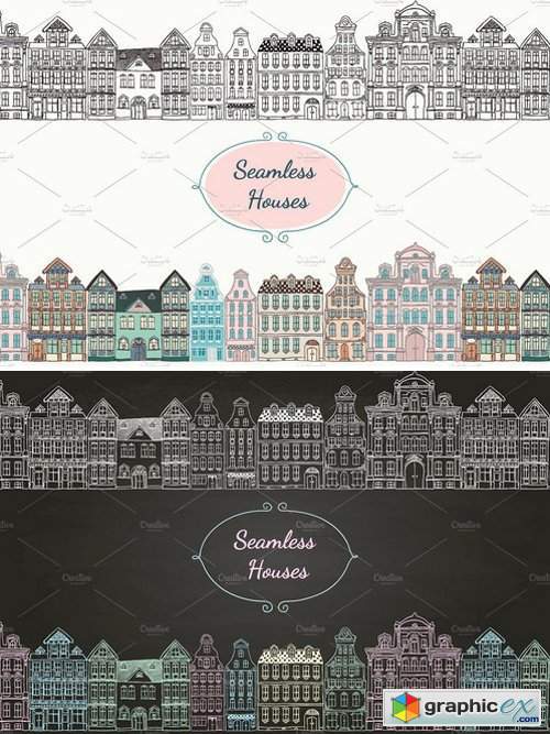 Seamless Old Styled Houses