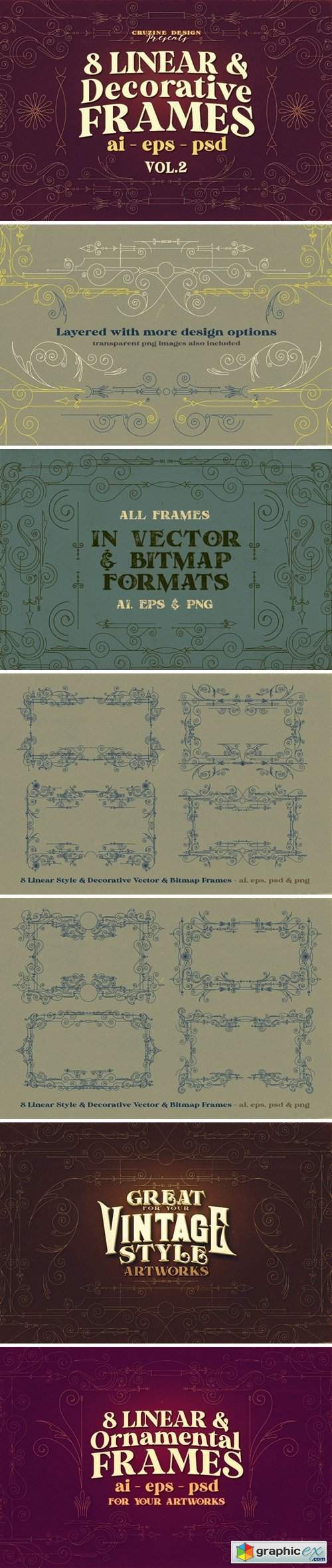 8 Decorative & Linear Frames - Vol.2