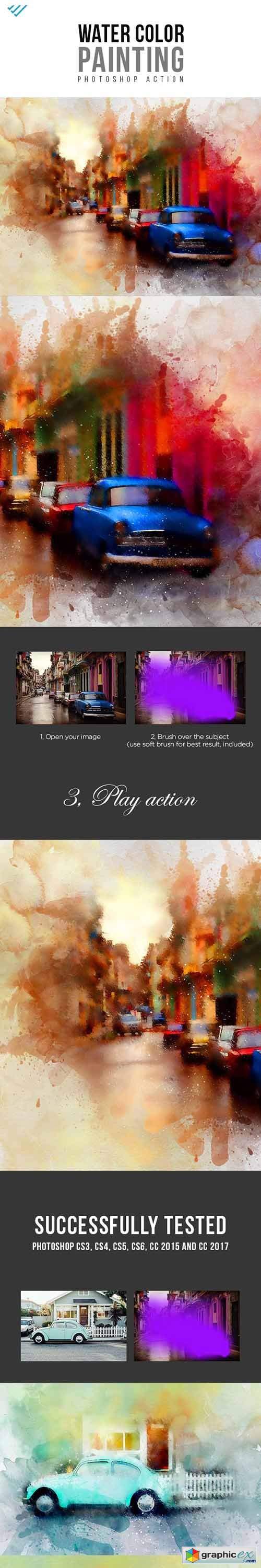 Water Color Painting Photoshop Action 18707132