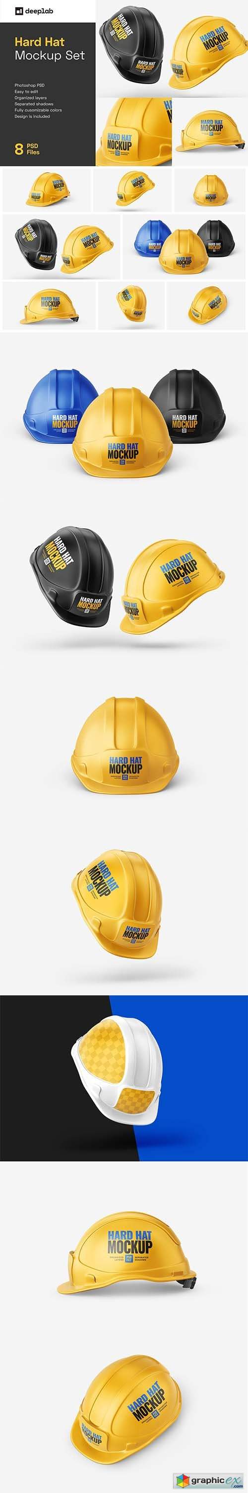 Construction Hard Hat Mockup Set 