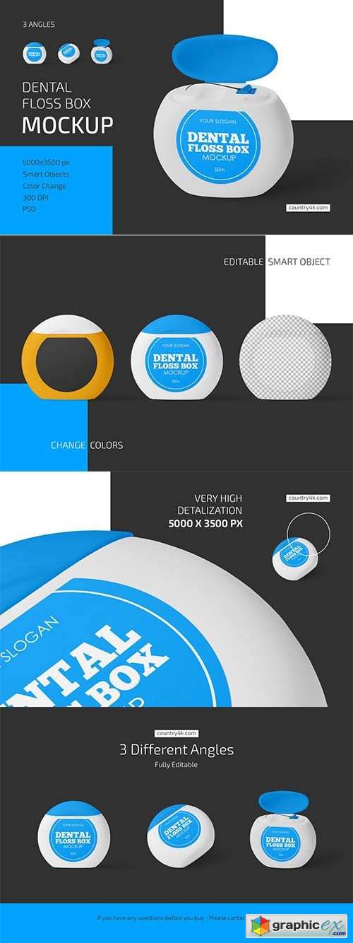 Dental Floss Box Mockup Set 