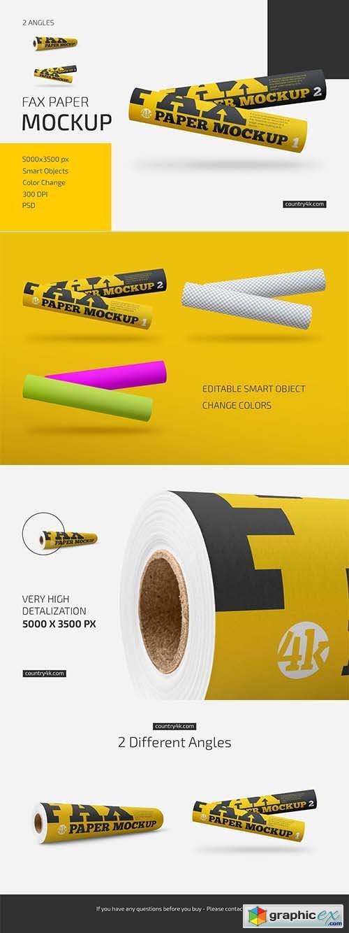 Download Matte Fax Paper Roll Mockup Set Free Download Vector Stock Image Photoshop Icon