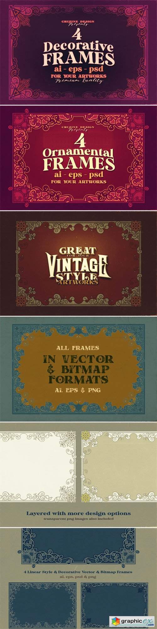 4 Decorative & Ornamental Frames Collection