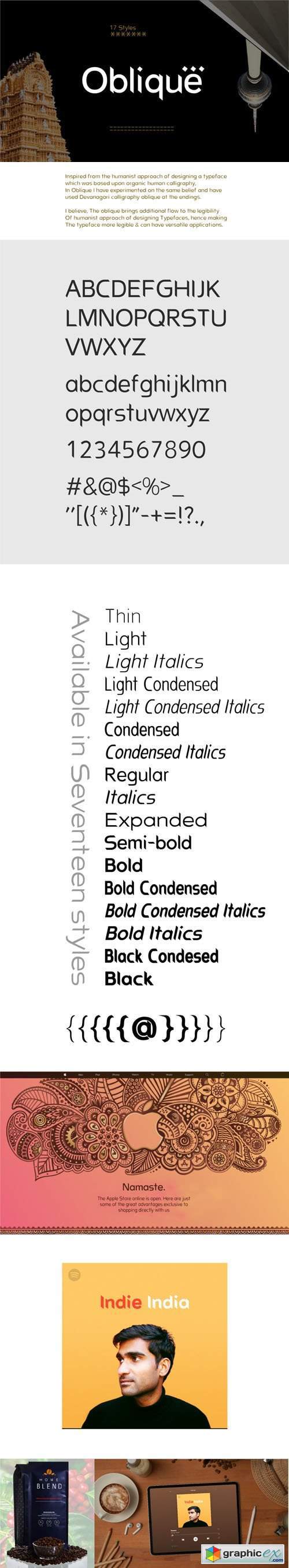Oblique - Sans Serif Typeface [17-Weights]