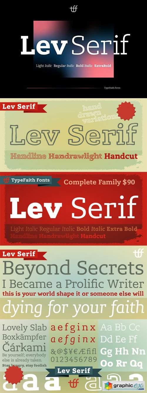  Lev Serif - Display Slab Font Family [17-Weights] 