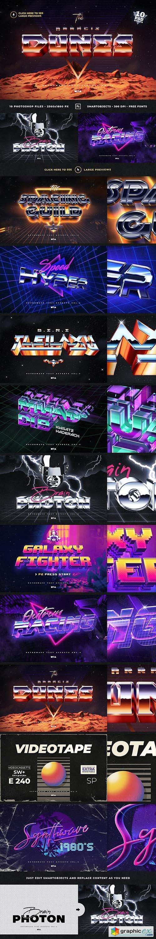 80`s Retro Text Effects vol.4 Synthwave Retrowave