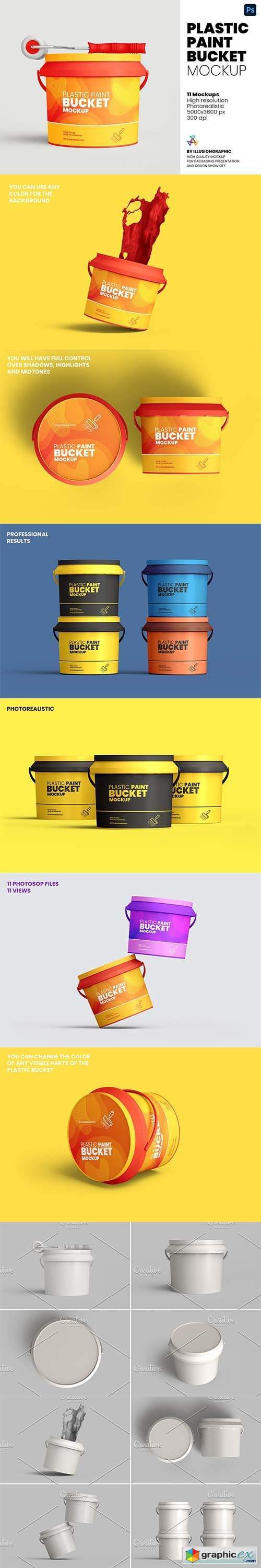 Plastic Paint Bucket Mockup 5976024